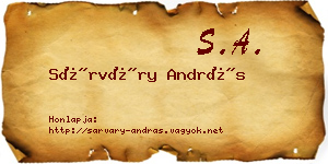 Sárváry András névjegykártya